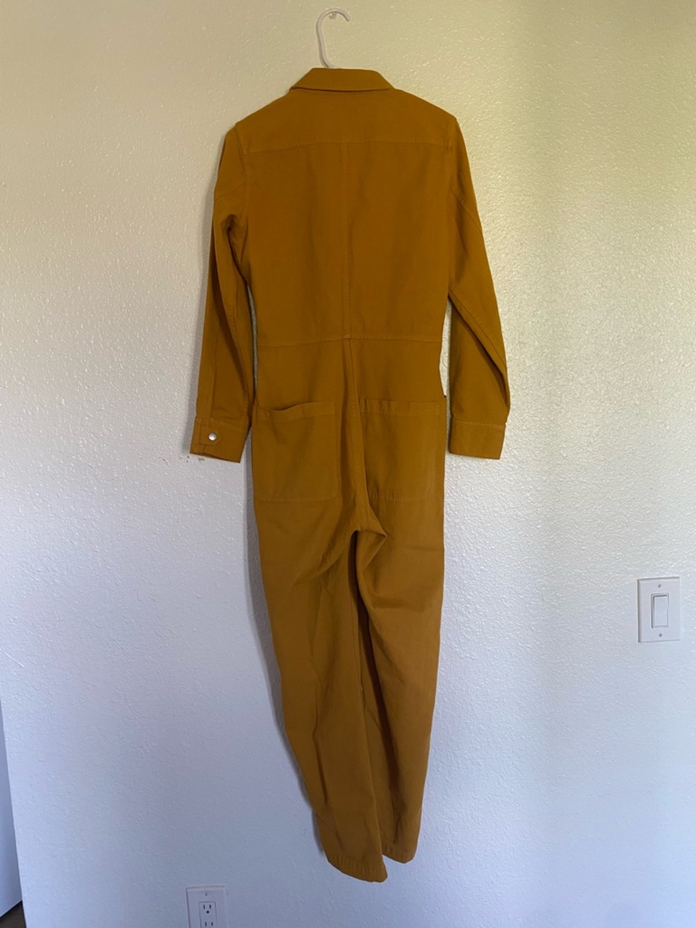 Outerknown Women's Mustard Yellow Zip-Front Utility Depot Jumpsuit - Picture 8 of 8
